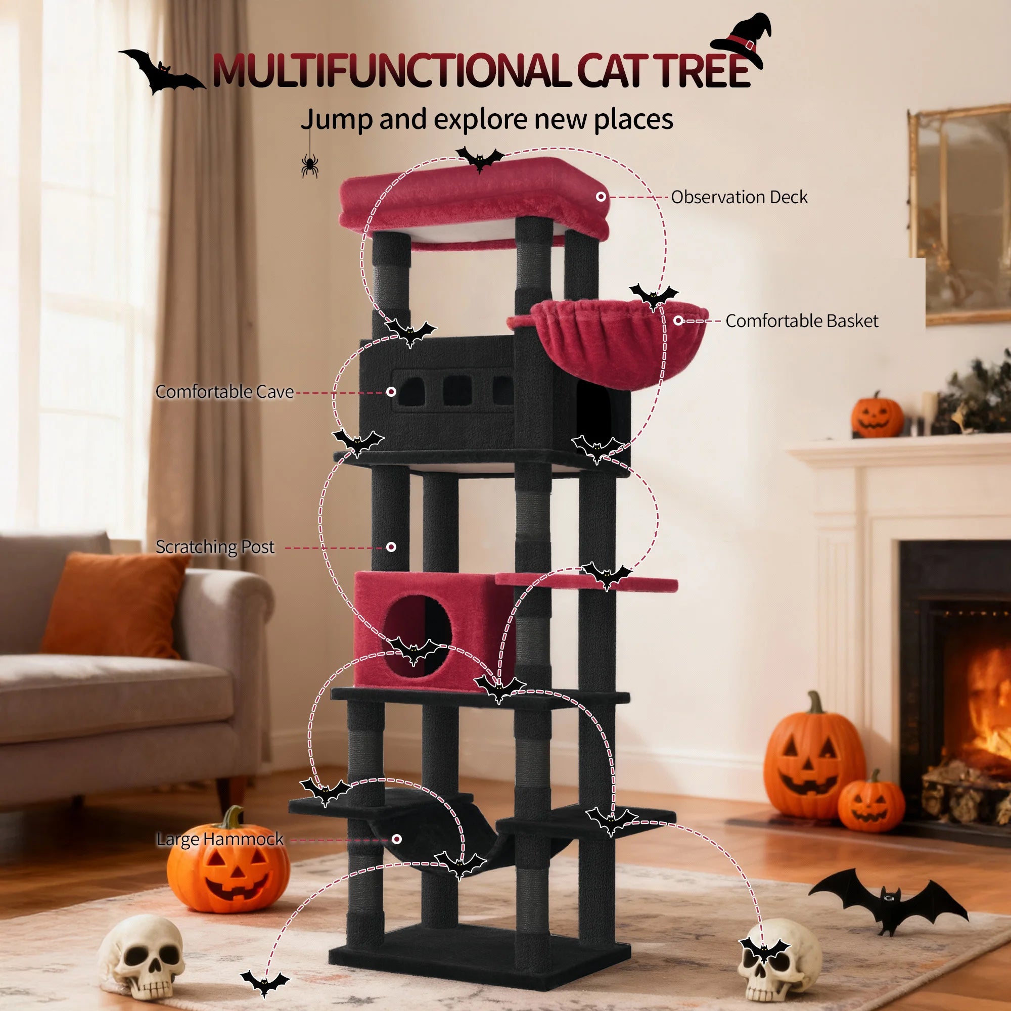 Arbre à Chat Multi-Chats 170cm