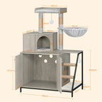 Arbre à chat compact avec meuble à litière