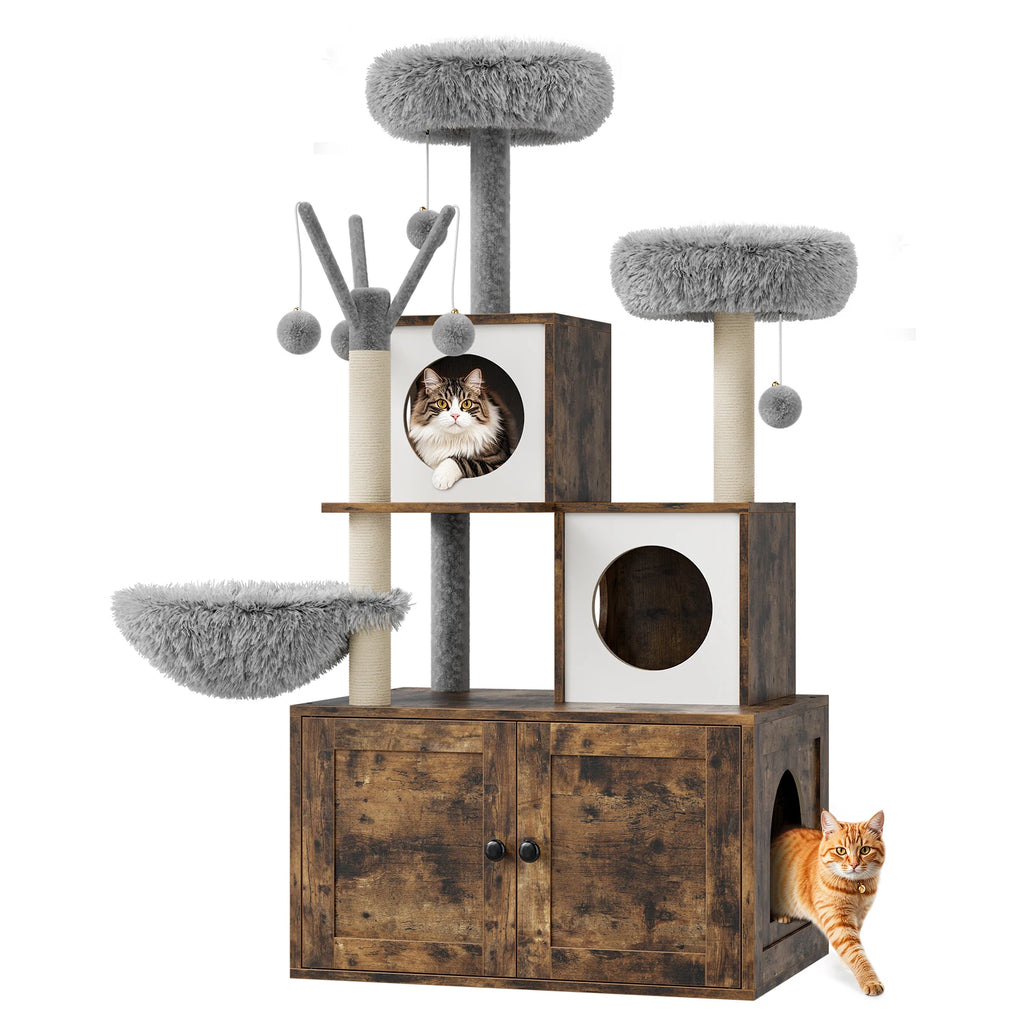 Arbre à chat avec meuble à litière confort