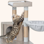 Arbre à chat compact avec meuble à litière