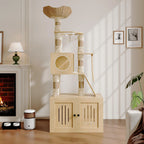 Arbre à chat avec meuble à litière | Beige