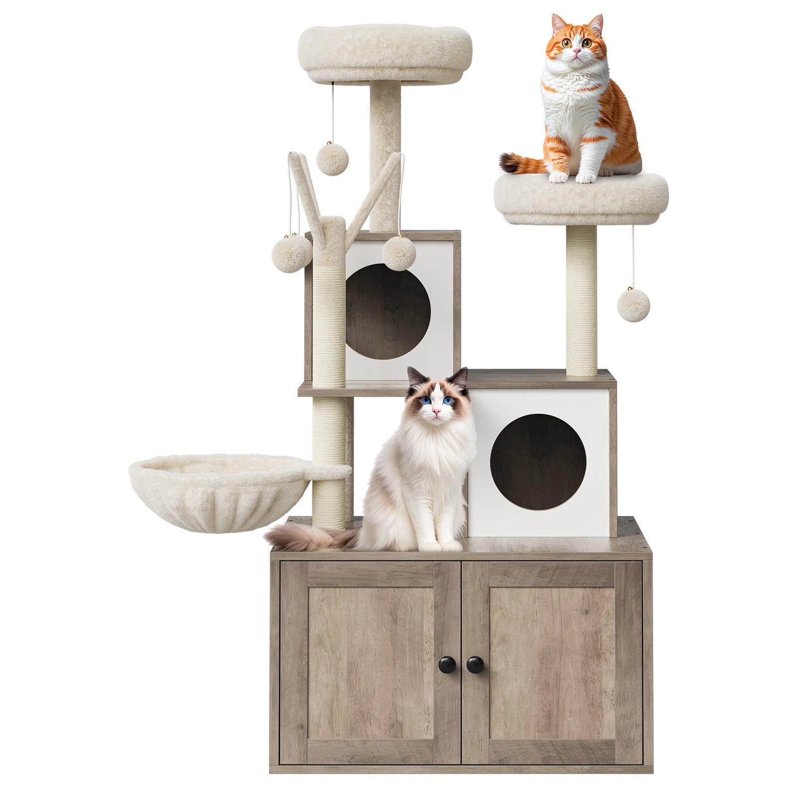 Arbre à Chat avec Meuble à Litière Simple