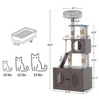 Arbre à chat avec meuble à litière | Gris