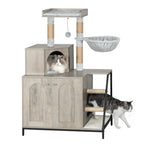 Arbre à chat compact avec meuble à litière
