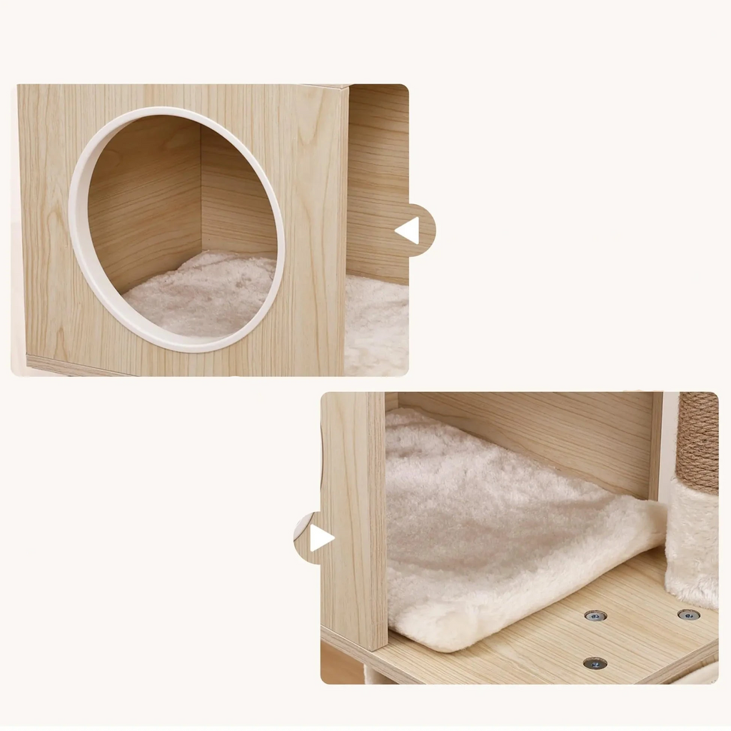 Arbre à chat avec meuble à litière | Beige