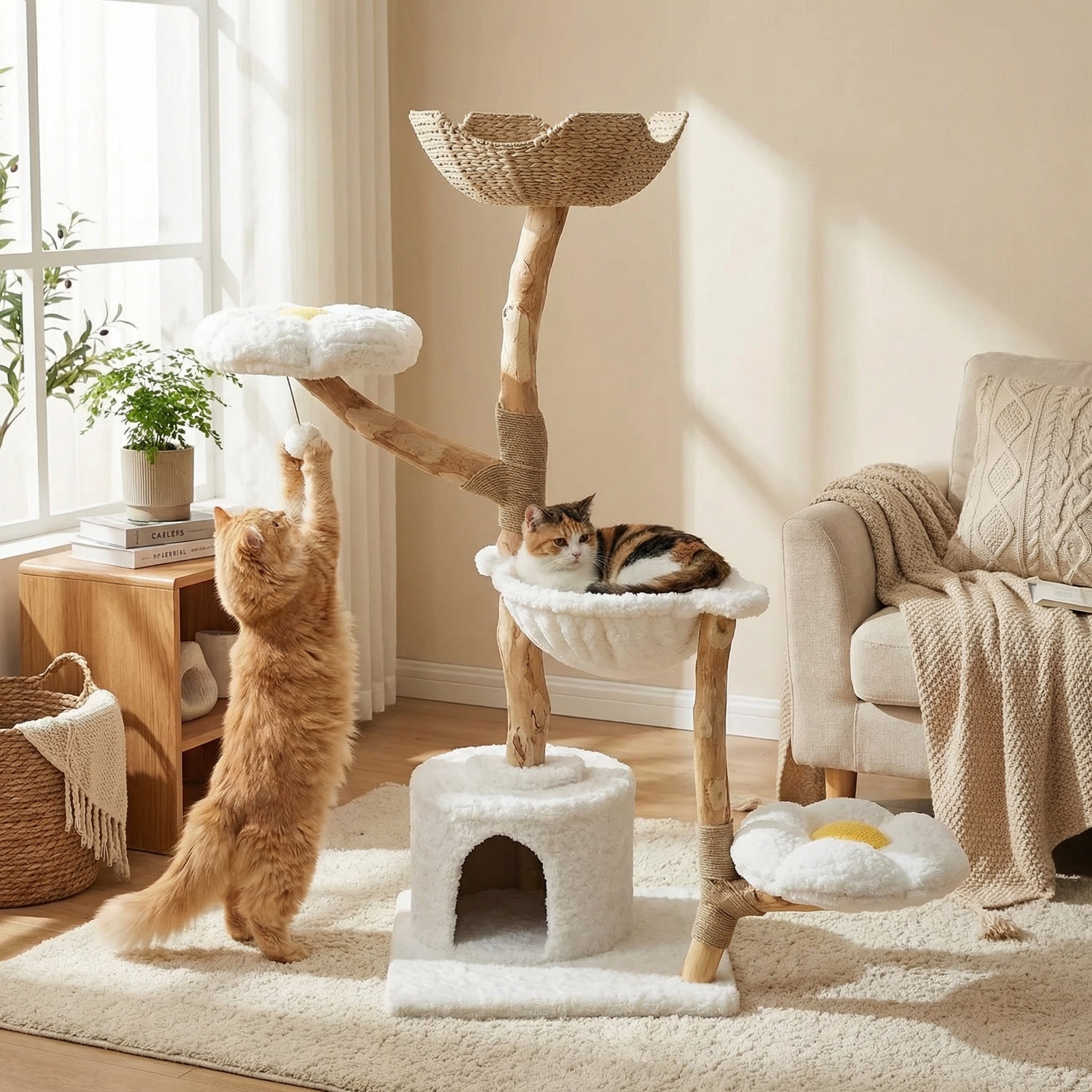 Arbre à chat en bois massif - 150cm
