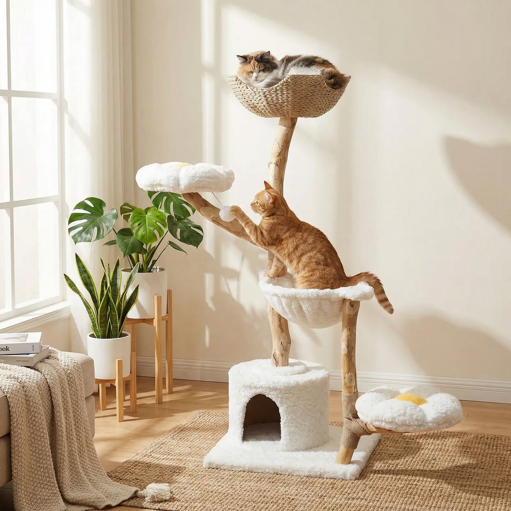 Arbre à chat en bois massif - 150cm